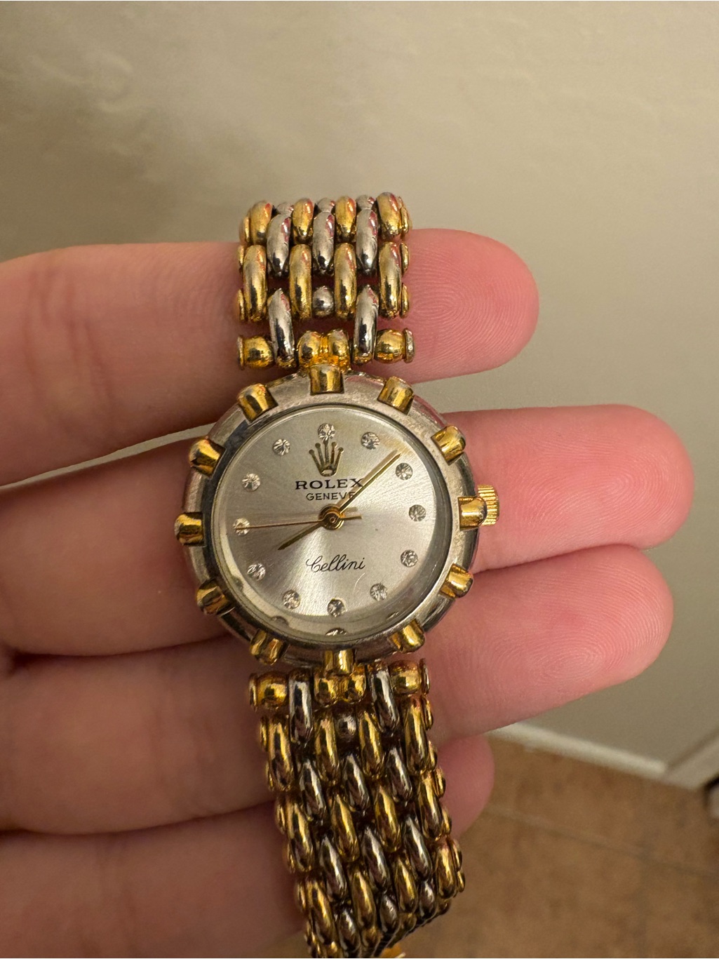 Rolex Cellini TwoTone Gold And Silver Ladies Bracelet Watch